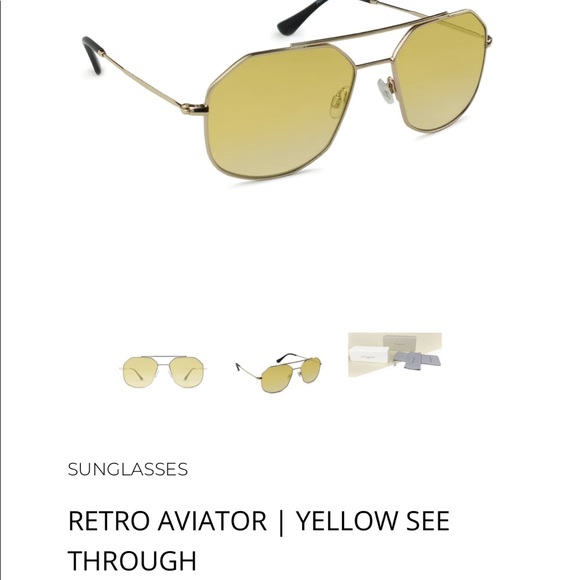 Sienna Alexander Retro Aviator Yellow See Through